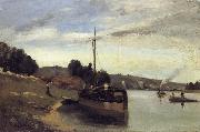 Camille Pissarro Barge on the Seine Peniche sur la Seine oil